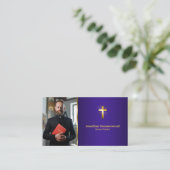 Carte De Visite Croix d'or Radiant Pastor Photo Royal Purple (Debout devant)