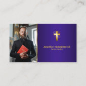 Carte De Visite Croix d'or Radiant Pastor Photo Royal Purple (Devant)