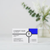 Carte De Visite Croix du cercle monographique (bleu) - blanc (Debout devant)