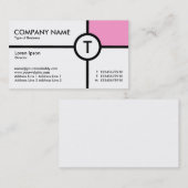Carte De Visite Croix du cercle monographique (rose) - blanc (Devant / Derrière)