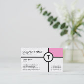 Carte De Visite Croix du cercle monographique (rose) - blanc (Debout devant)