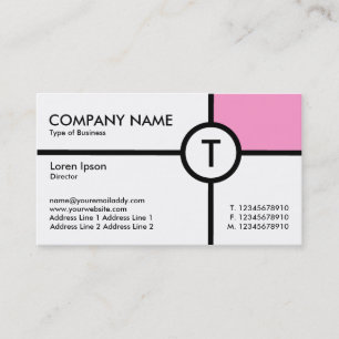 Carte De Visite Croix du cercle monographique (rose) - blanc