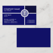 Carte De Visite Croix du cercle monographique - Tons du bleu foncé (Devant / Derrière)