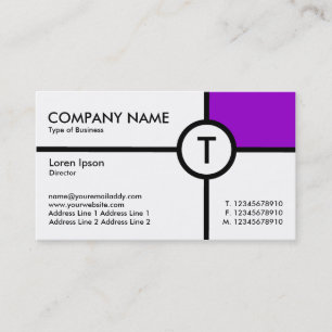 Carte De Visite Croix du cercle monographique (violet) - blanc