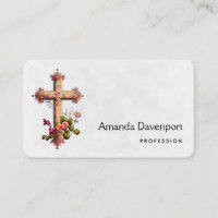 Croix élégante aux fleurs roses