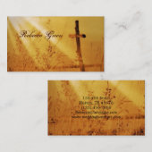 Carte De Visite croix en bois chrétienne de lever de soleil de (Devant / Derrière)