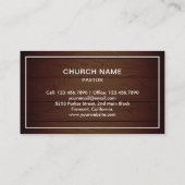 Carte De Visite Croix Jésus Christ en bois rustique Pasteur (Dos)