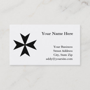 Carte De Visite Croix maltaise noire