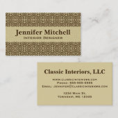 Carte De Visite Croix médiévale Damas - Brown foncé et bronzé (Devant / Derrière)