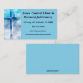 Carte De Visite Croix modifiable dans les nuages Chef de l'église (Devant / Derrière)