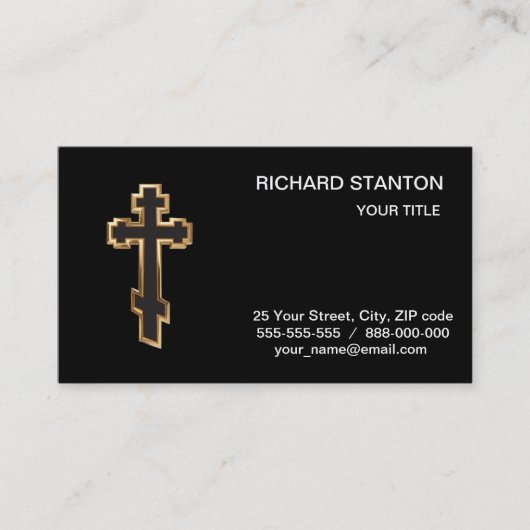 Carte De Visite croix orthodoxe (Devant)
