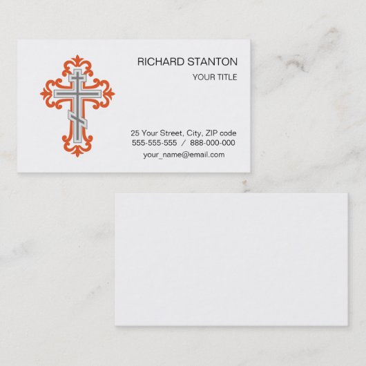 Carte De Visite Croix orthodoxe (Devant / Derrière)