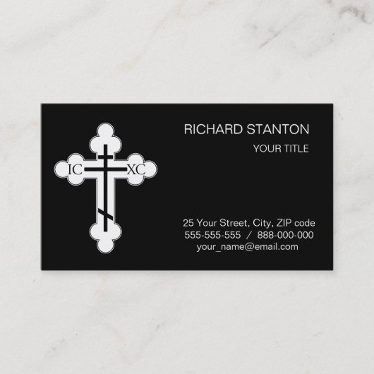 Carte De Visite Croix orthodoxe (Devant)
