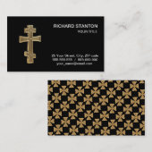 Carte De Visite croix orthodoxe chrétienne (Devant / Derrière)