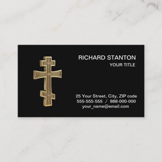Carte De Visite croix orthodoxe chrétienne (Devant)
