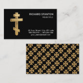 Carte De Visite croix orthodoxe chrétienne (Devant / Derrière)