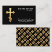 Carte De Visite croix orthodoxe chrétienne (Devant / Derrière)