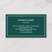 Carte De Visite Croix verte et blanche Jésus-Christ Pasteur (Dos)