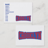 CARTE DE VISITE CROOKLYN, NYC (Devant / Derrière)