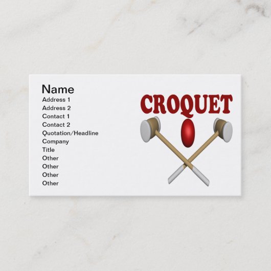 Carte De Visite Croquet (Devant)