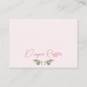 Carte De Visite Croquette Baby shower rose Pousse de la couche Car (Dos)