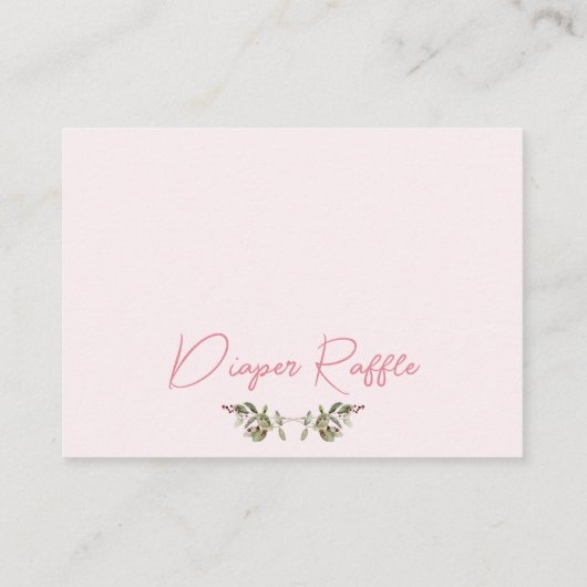 Carte De Visite Croquette Baby shower rose Pousse de la couche Car (Dos)