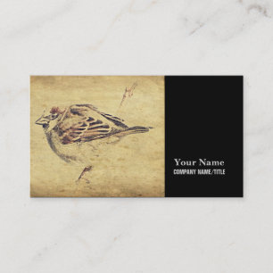 Carte De Visite Croquis au crayon d'art oriental Peaceful Zen bird
