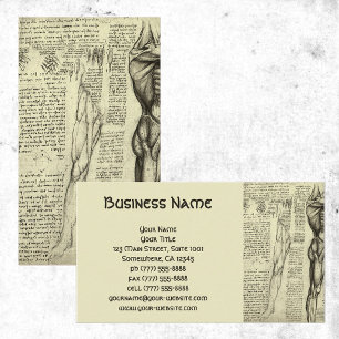 Carte De Visite Croquis d'anatomie des muscles masculins par Leona