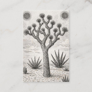 Carte De Visite croquis d'arbre de joshua   art de croquis du dése