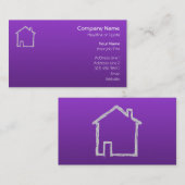 Carte De Visite Croquis de Chambre. Gris et pourpre (Devant / Derrière)