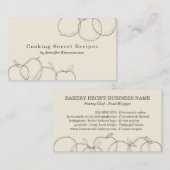 Carte De Visite Croquis de fruits faits main beige recette de boul (Devant / Derrière)