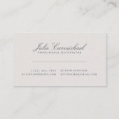 Carte De Visite Croquis floral gris élégant (Dos)