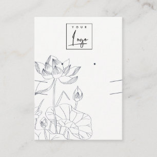 Carte De Visite Croquis floral Nénuphar minimal avec collier