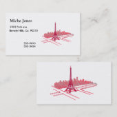 Carte De Visite Croquis moderne de Tour Eiffel de Paris (Devant / Derrière)