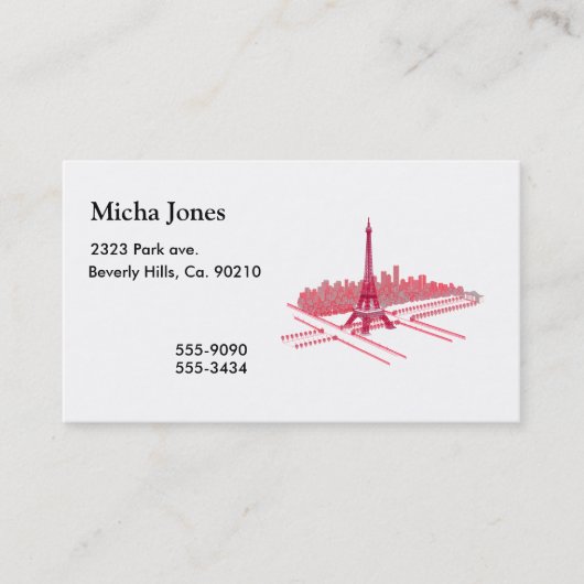 Carte De Visite Croquis moderne de Tour Eiffel de Paris (Devant)
