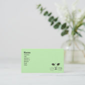 Carte De Visite Croquis noir visage de chat vert Yellow Eyes (Debout devant)