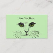Carte De Visite Croquis noir visage de chat vert Yellow Eyes (Dos)