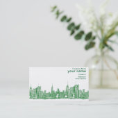 Carte De Visite Croquis vert de NYC (Debout devant)