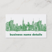 Carte De Visite Croquis vert de NYC (Dos)