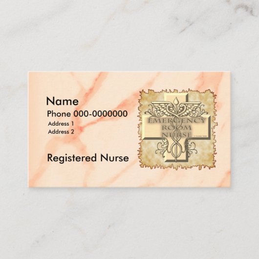 Carte De Visite Cross Caduceus ER Nurse (Devant)