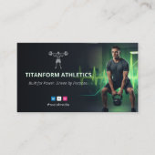 Carte De Visite CrossFit Coach Business | Modern Power Green (Devant)