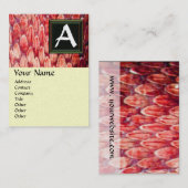 Carte De Visite CROTALUS MONOGRAM, papier métallique platine rouge (Devant / Derrière)