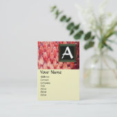 Carte De Visite CROTALUS MONOGRAM, papier métallique platine rouge (Debout devant)