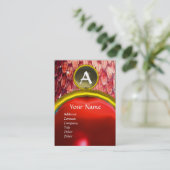 Carte De Visite CROTALUS MONOGRAM RUBY AGATA, gris rouge brillant (Debout devant)