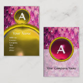 Carte De Visite CROTALUS MONOGRAM TOPAZ, violet rose vif (Devant / Derrière)
