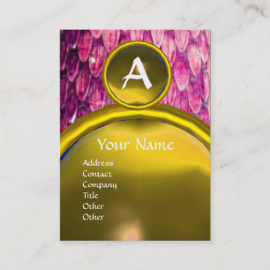 Carte De Visite CROTALUS MONOGRAM TOPAZ, violet rose vif