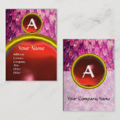 Carte De Visite CROTALUS MONOGRAMME TOPAZ, rouge vif (Devant / Derrière)