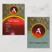 Carte De Visite CROTALUS MONOGRAMME TOPAZ, rouge vif (Devant / Derrière)