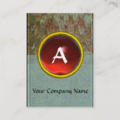 Carte De Visite CROTALUS MONOGRAMME TOPAZ, rouge vif (Dos)