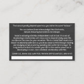 Carte de visite - Croyance (Dos)